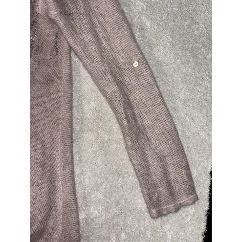 ivy and lace mohair blend thin knit sweater italy small Roll Sleeves Metallic