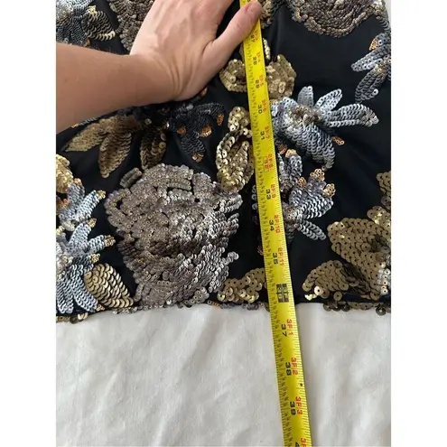 Cache NWT  dress sequin Floral gold and silver Size S - Image 5