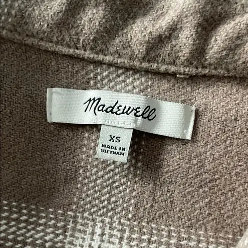 Madewell  Plaid Shirt Jacket in Brown and Cream