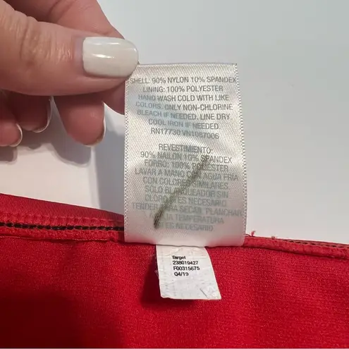 Kona Sol Stitched Hipster Medium Coverage Bikini Bottoms Red NWOT S