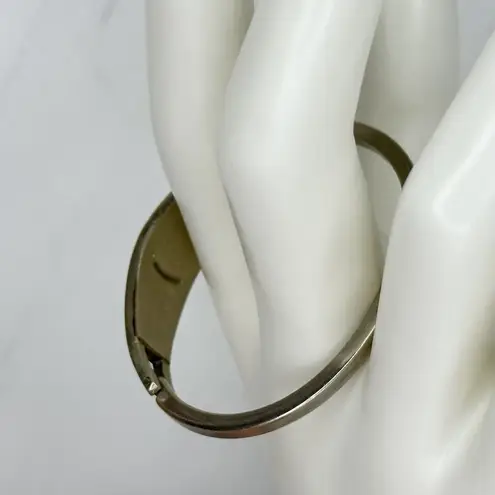 Vintage Mexico Taxco Silver Tone Abalone Shell Butterfly Bangle Child's Bracelet