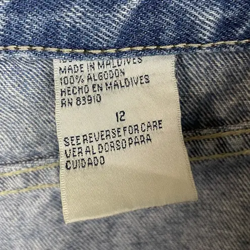 Bill Blass Vintage 90s Y2K Jeans Floral Rose Embroidered Women's Size 12 Boho