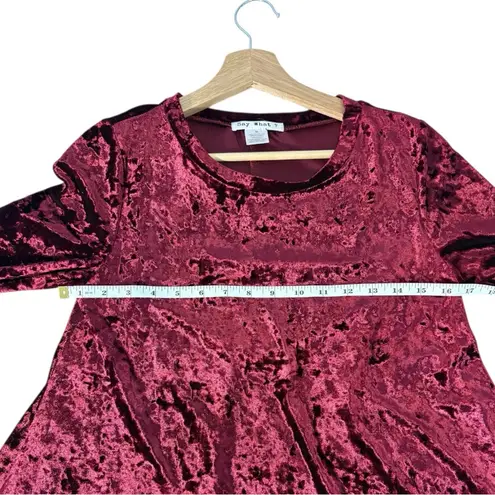 Say What? Say What? Crushed Velvet Long Sleeve Dress Women’s Medium Burgundy Holiday Party