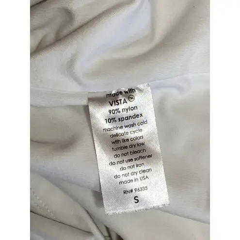 Susana Monaco Women's White High Neck Long Sleeve Crop Tee T-Shirt Top Size S