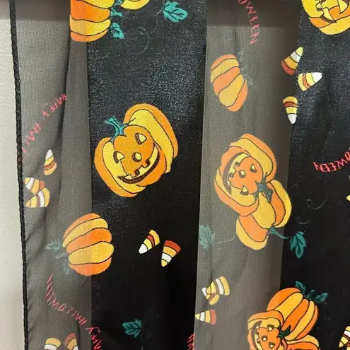 Halloween Black and Orange Pumpkins Jack O’ Lanterns, Candy Corn Polyester Scarf