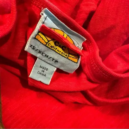 C&C California Red Cold Shoulder Long Sleeve Tee Shirt