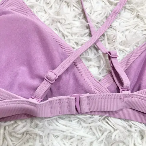 prAna Speckle Rib Knit Bikini Top Violet Mist Purple Size XS