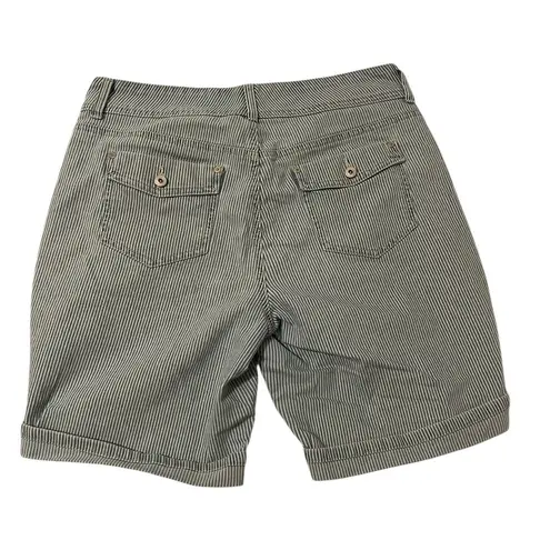 Style & Co. Blue and White Striped Denim Bermuda Shorts Classic Comfort Size 12