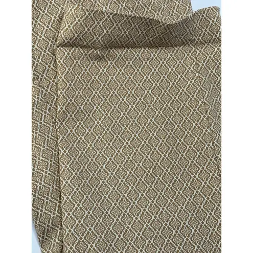 Adrienne Vittadini Women's Dress Pants Size 10 Brown Tan Geometric Print Stretch