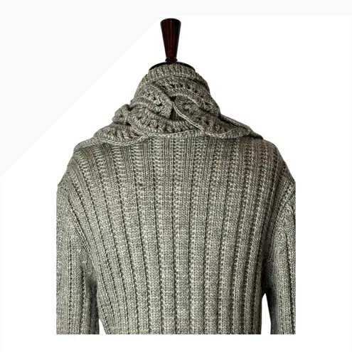 NorthStyle Sweater Women Small Tan Wool Blend Knit Shawl Collar Long Cardigan