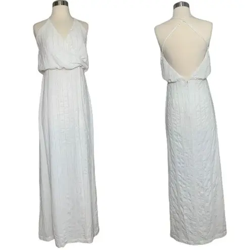 LPA Beaded Crossback Gown in Ivory Size Medium Maxi Dress Revolve Low Back Sz M