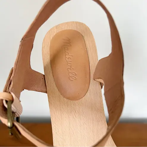 Madewell  • The Akiva Buckle Clog sandal wood platform sole heeled nude leather - Image 5
