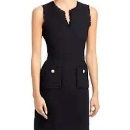 Karl Lagerfeld Black Sleeveless V-Neck Sheath Dress