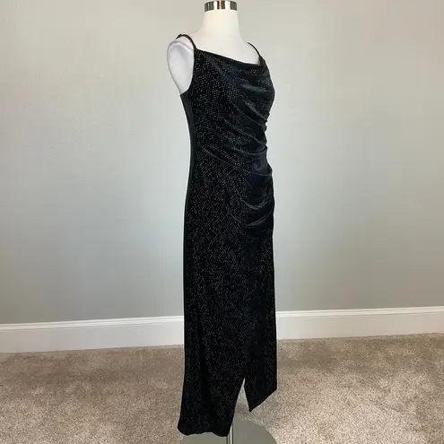 Laundry by Shelli Segal  Women's Cocktail Dress Size 12 Black Velvet Midi Sheath