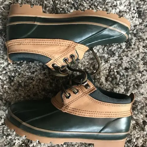 Dupont sz 6 DUCK BOOTS shoes ankle Low tan green