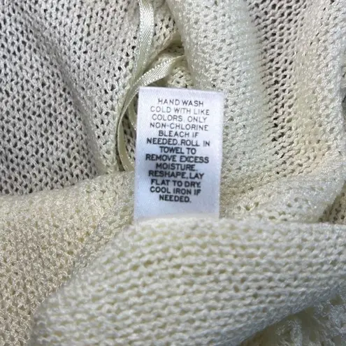 Rubbish EUC Cream Lightweight Knit Racerback Crochet Hem Tank Sz XS