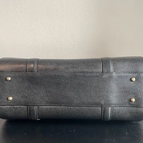 MCM Calfskin Studded Barrel Bag Black - Preowned