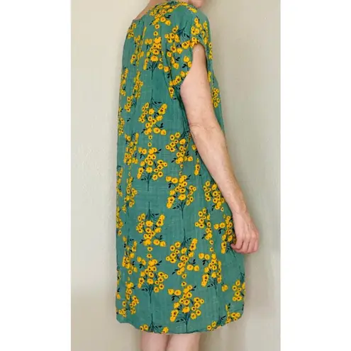 Emery Rose Green & Yellow Floral Mini Shirt Dress