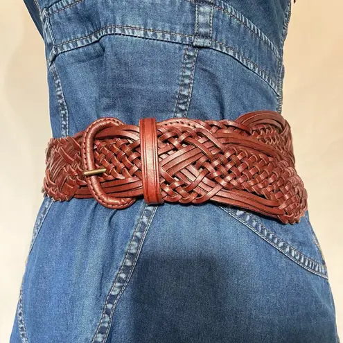 Next ORIGINALS Wide Braid Weave Leather Womens Belt Sz 10 Brown Boho Western