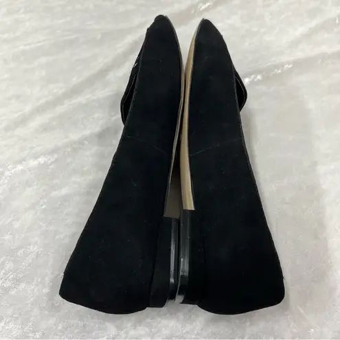 Tahari  Flats Esther Suede Grommet Detail studded Pointed Toe Black size 7.5