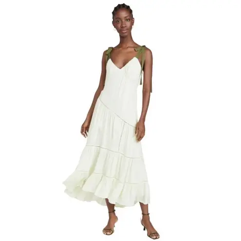 New! Cinq A Sept Claire Midi Dress in Meadow Size 4 $595 Green