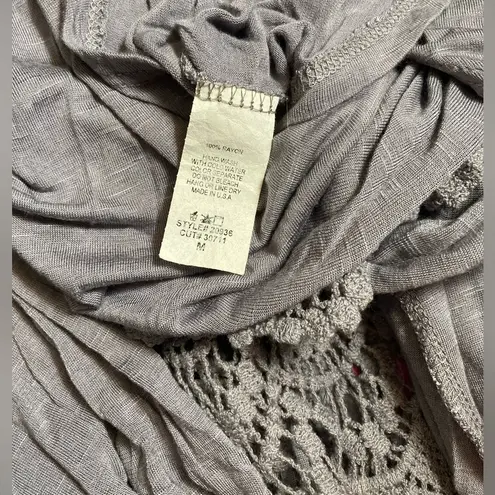 Gemstone gray crocheted back cardigan Size M