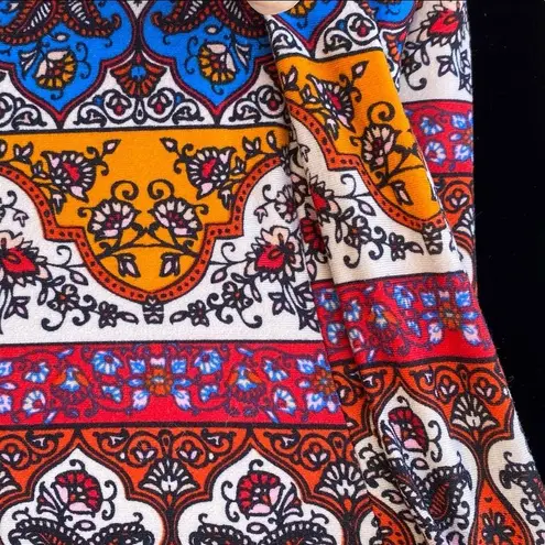 Woman’s Bohemian Maxi Skirt Friday Los Angeles Size L Vibrant Colors Festival Blue Size L