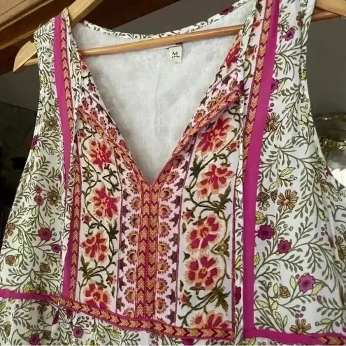 Chelsea and Violet  Pink Floral Bohemian Sleeveless Midi Dress