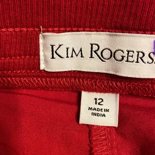 kim rogers  Comfort Waist Crop Pants size 12 brand new color red two front pocket