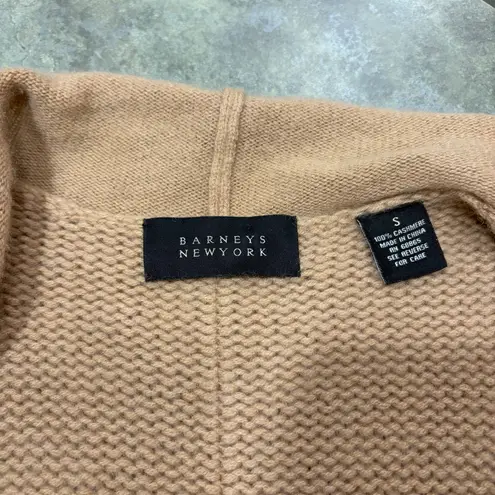 barney's new york 100% Cashmere Light Tan Shrug Cardigan Waterfall Vest Sz S