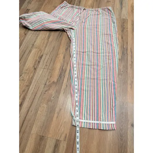 secret treasures 100% Cotton Striped Pajama Pants L Multi Color Sleepwear