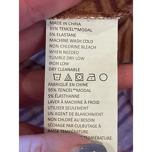 prAna Orange Striped Jersey Knit Foundation Scoop Neck Pocket Tank Top Size XS