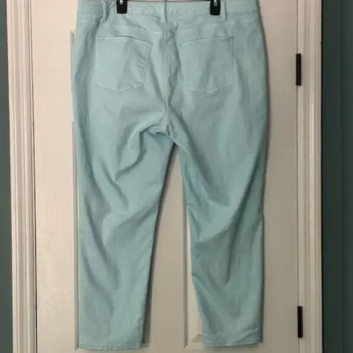 Talbots  Size 18 W Slim Ankle Light Blue Wash Jean Casual Stretch High Rise Denim