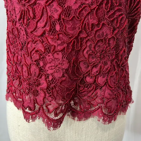 Ricki Freeman Teri Jon Nites beaded top Red Size 4