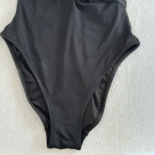 Robin Piccone Ava Plunge Underwire One-Piece swimsuit, Black, Size 6, $178