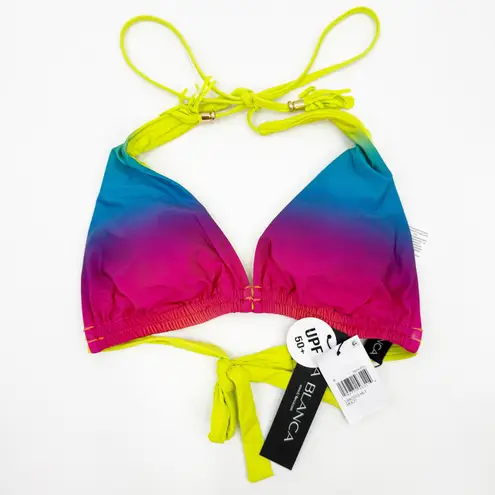 La Blanca Bikini Top Size 6 Setting Sun Tassel Ombre Multi Swim NWT String Pool