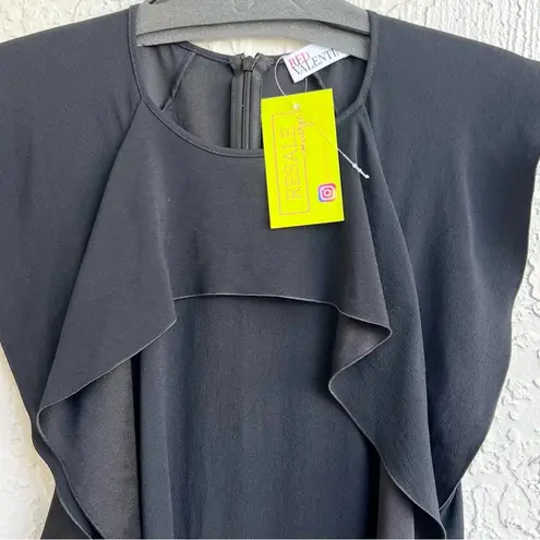 Red Valentino black crepe envers ruffle sleeveless dress IT 44 / US 8