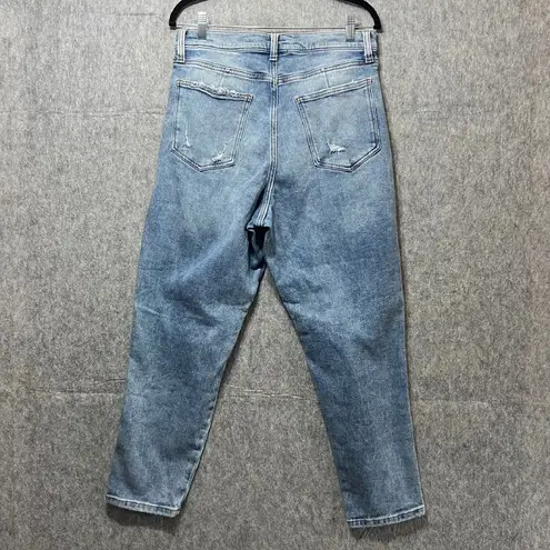 Arizona Jeans Arizona Mom Jeans Highest Rise Curvy Distressed Denim Light Wash Size 15