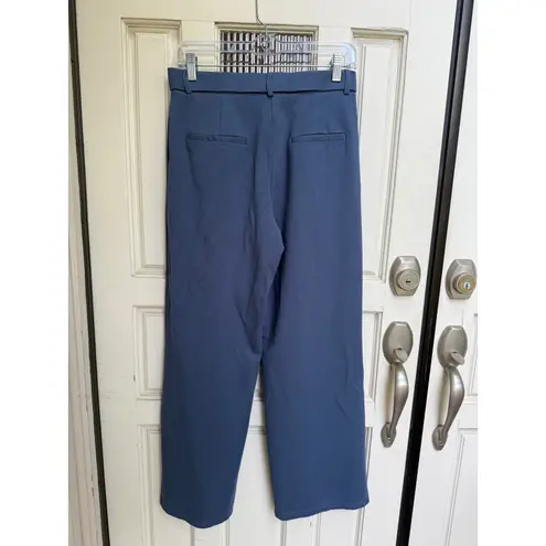 OGL Blue Viscose Blend High Waist Pleated Wide Leg Career Pants Size Medium