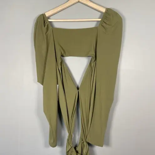 Majorelle Revolve Darla Midi Dress Women's Size S Olive Green Cut Out Party NWT