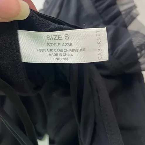 Cabernet Lace Corset Bustier Womens Top Sz S Y2K Coquette Fairy Lolita Goth Mesh Black