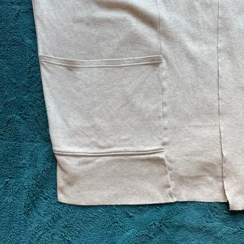 Pact Airplane Wrap Open Front Cardigan M/L Organic Cotton Relaxed Lounge Travel Tan Size undefined