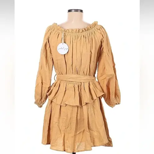 Petal and Pup Women's Beige Callie Off Shoulder Mini Dress Size Large L NWT