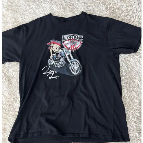 Betty Boop Choppers Motorcycle Graphic Black T Shirt Women's Size L