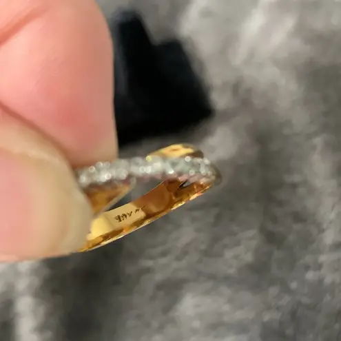 Vintage 18k GF Ring with CZ Stones Size 8.5 Gold