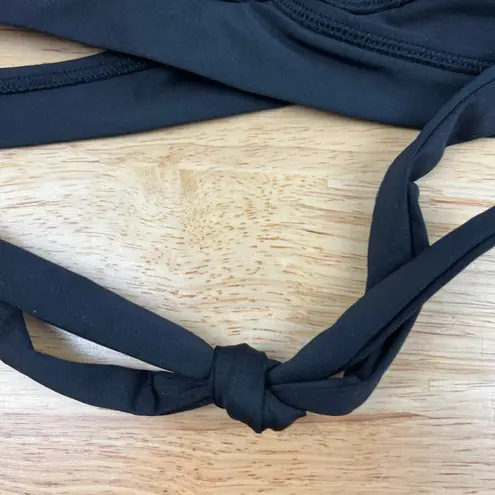 Kona Sol Women's Black Faux Wrap Halter Bikini Top - Size D/DD Cup - NWT