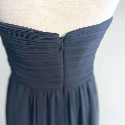 Ever Pretty Romantic Sheer Maxi Dress Gown Sz 8 Black Elegant Rouched Strapless