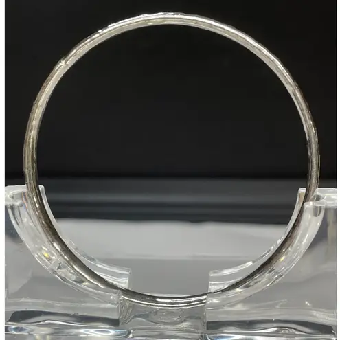 Sterling Silver Dimple Hammered Band Bangle Bracelet