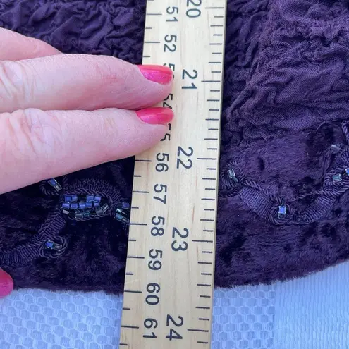 Chico's Chico’s size XL (3) textured velvet beaded trim open front jacket