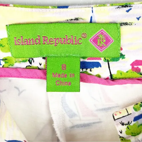 ISLAND REPUBLIC Cotton Blend Sailboat Print Skort, Size 8